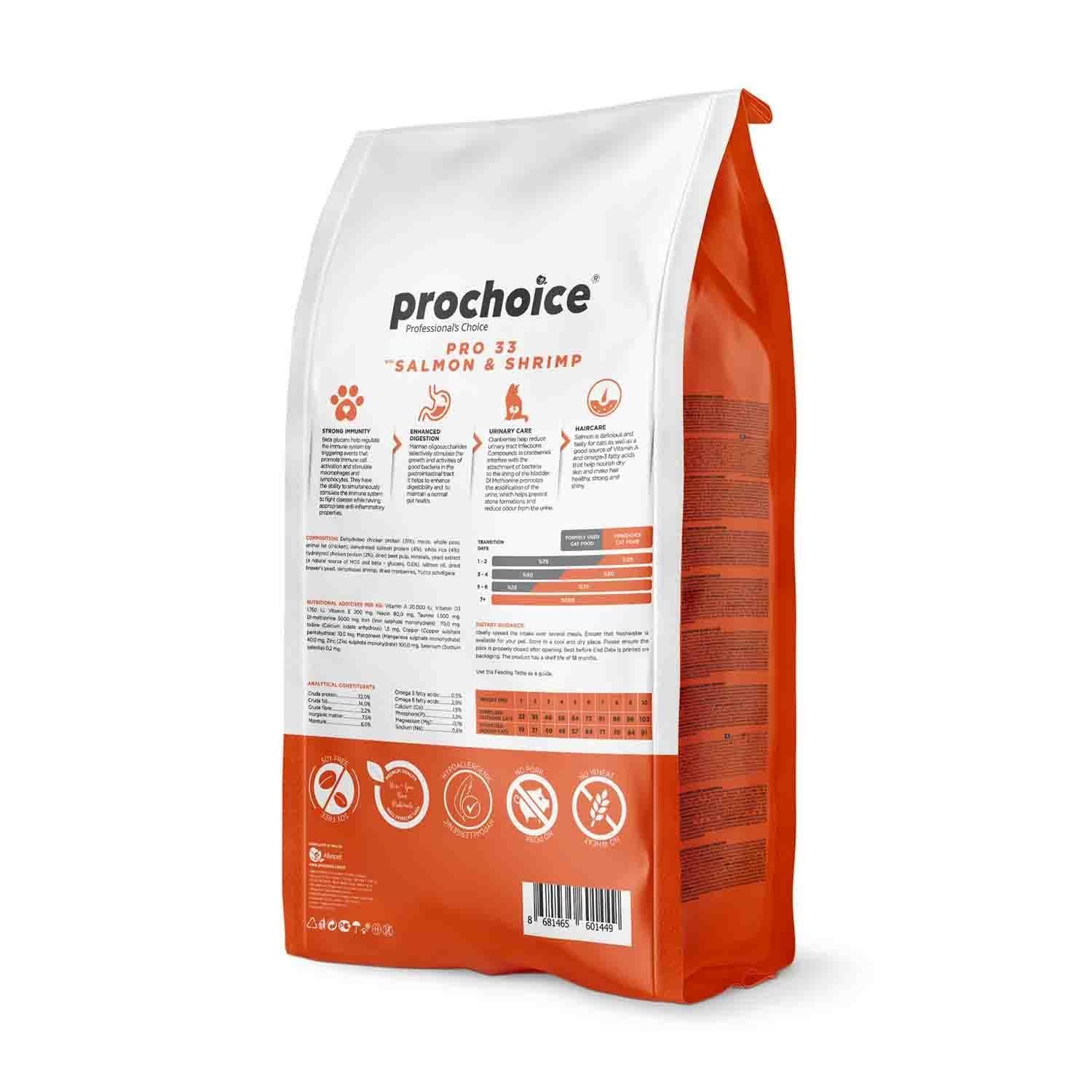 Prochoice Hypoallergenic Pro 33 Salmon & Shrimp for Sterilised Cats - Image 2