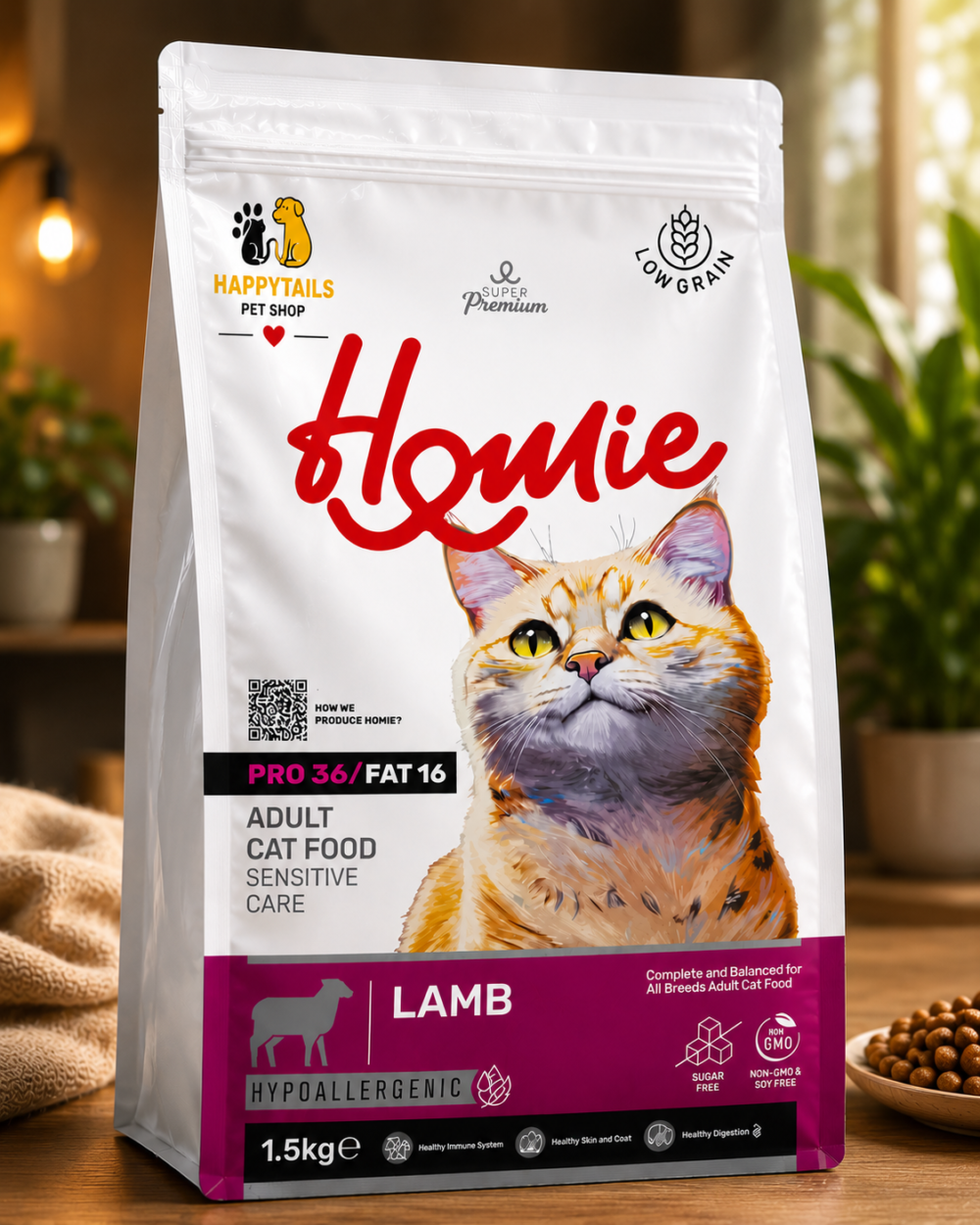 Homie Pro 36/16 Adult Cat Food – Lamb Flavour
